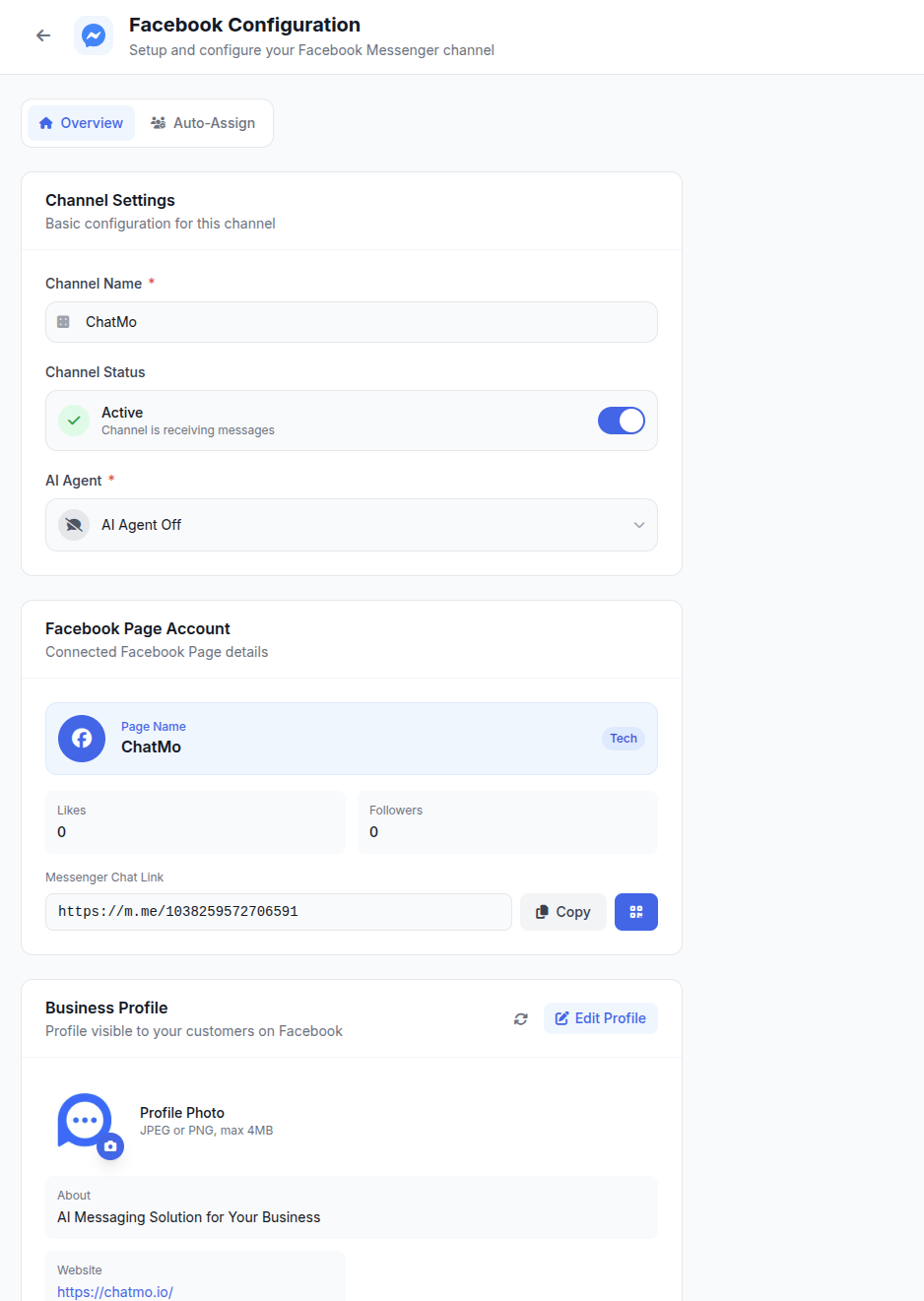 chatmo facebook integration