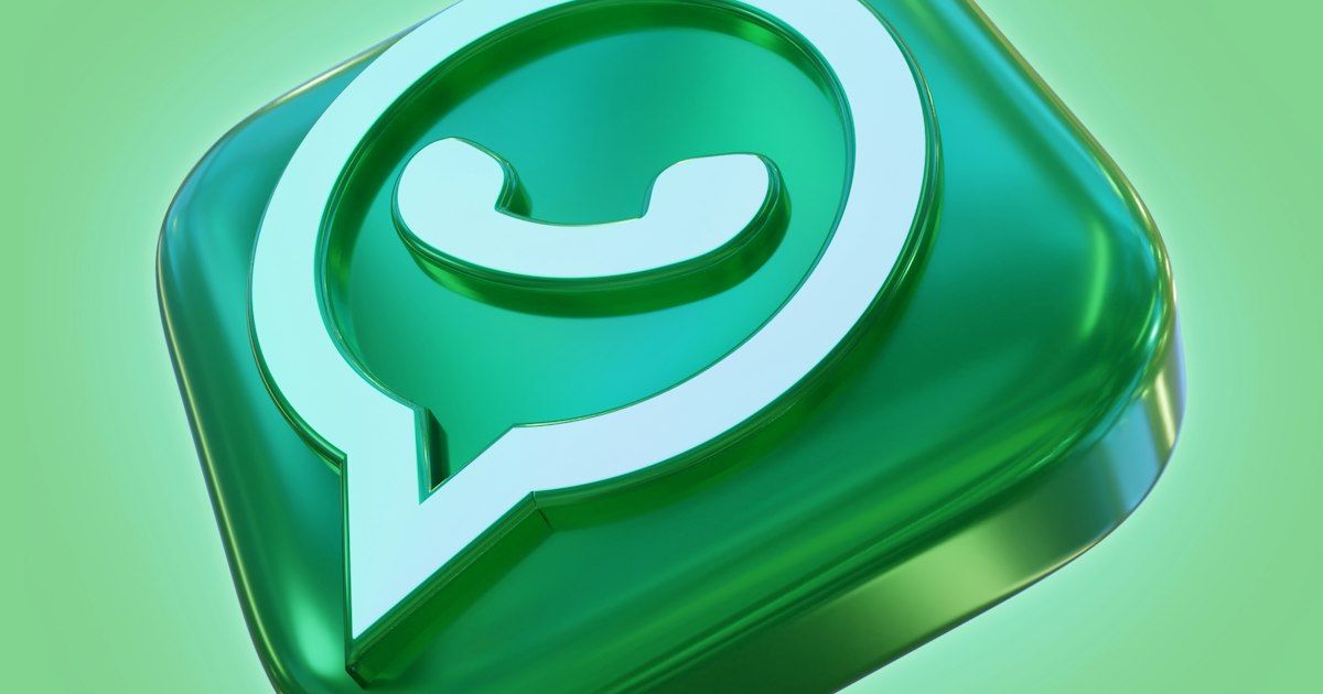 Ikon WhatsApp hijau tiga dimensi