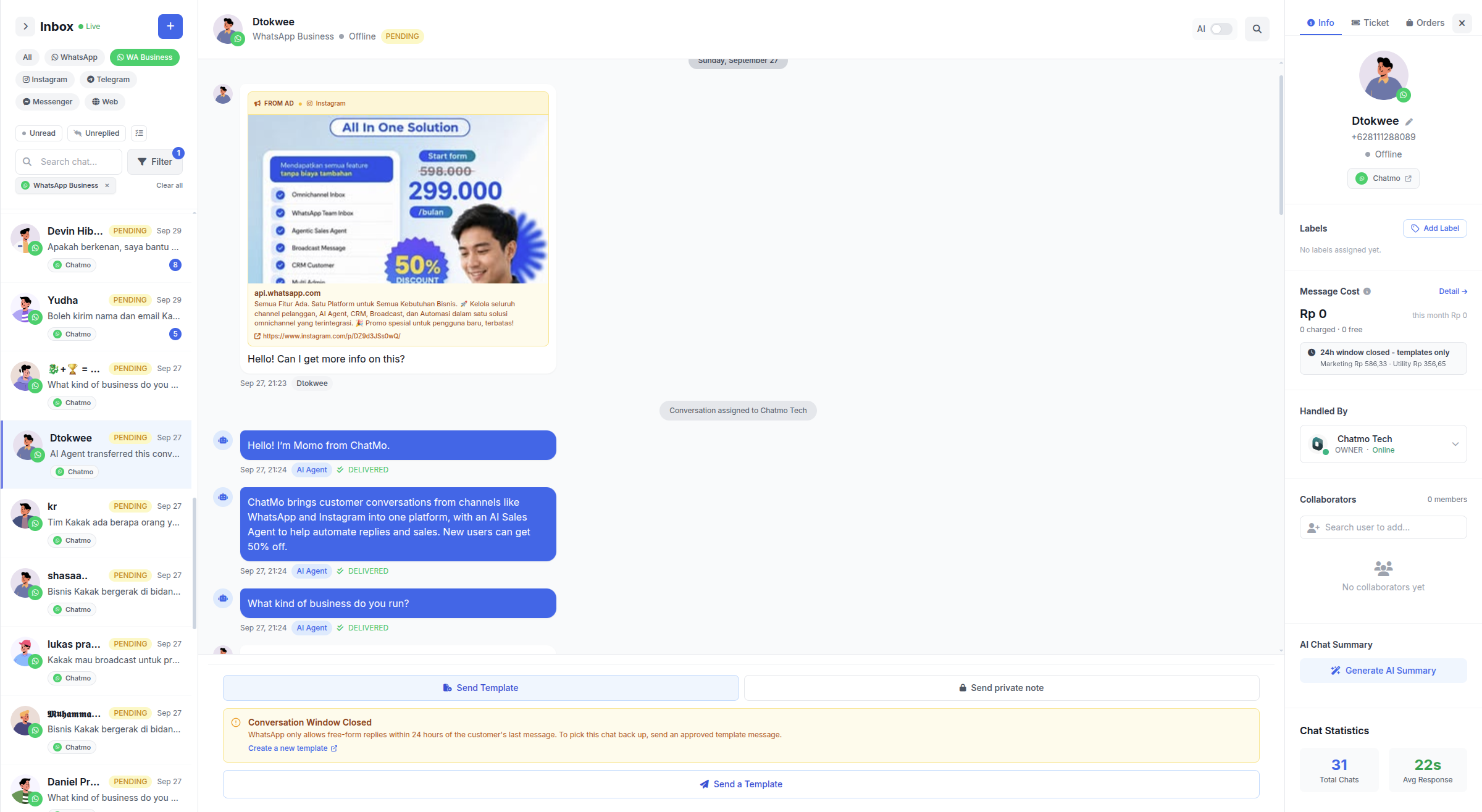 ctwa ads inbox
