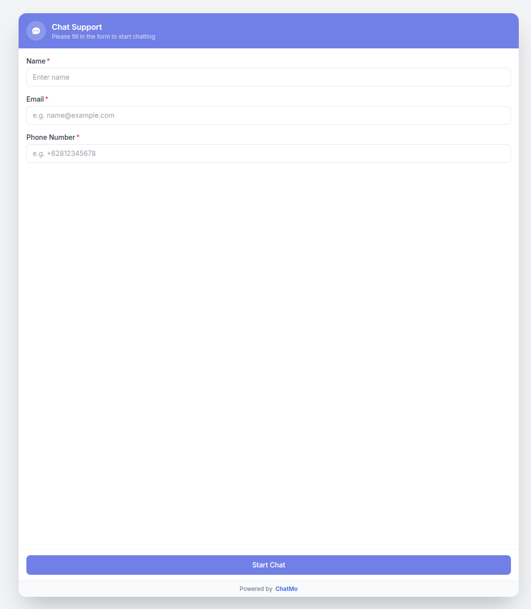 prefilled form chatmo