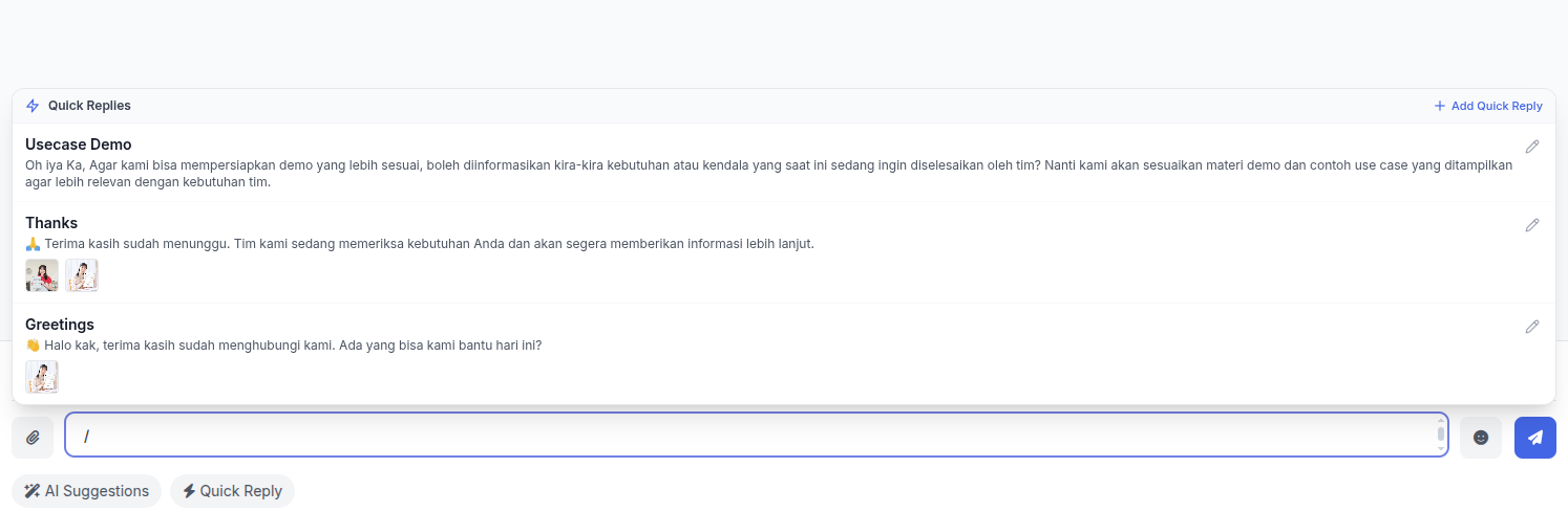 quick reply chatmo