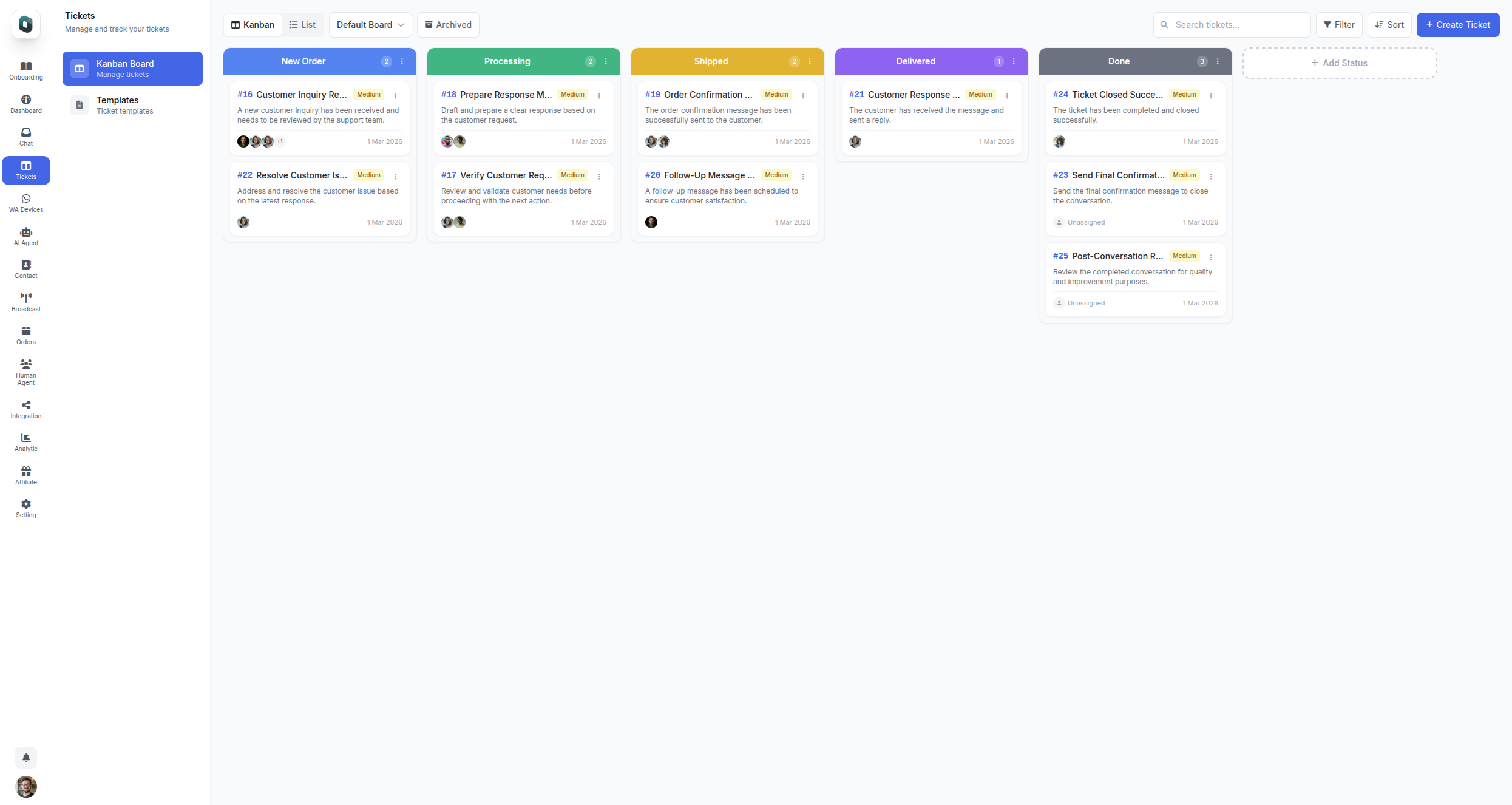 tickets kanban